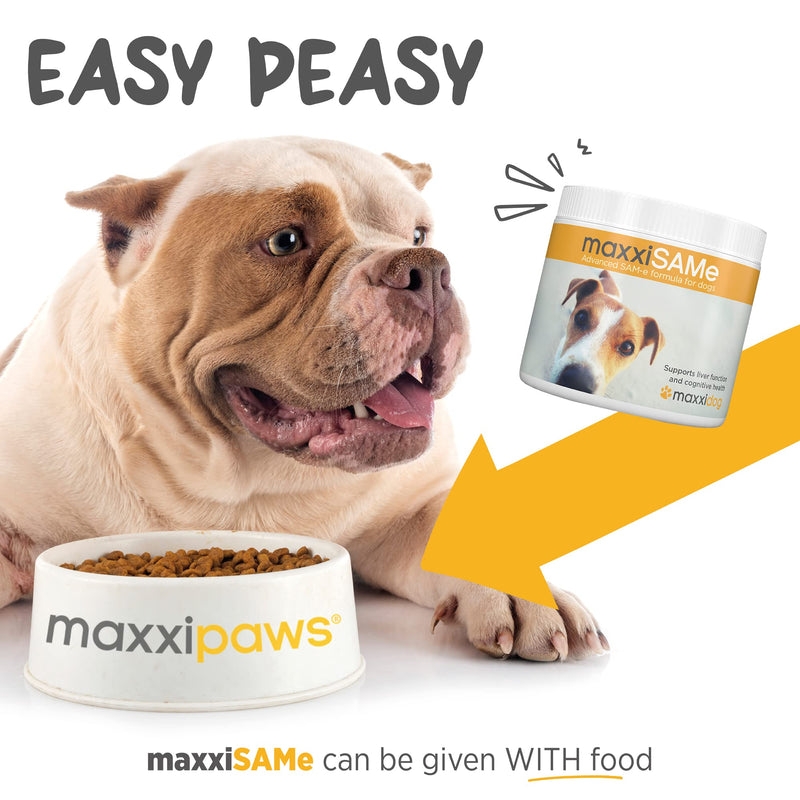 maxxiSAMe Sam-e Supplement for Dogs - Dog Liver and Cognitive Brain Support - Given with Food Powder 5.3 oz - PawsPlanet Australia