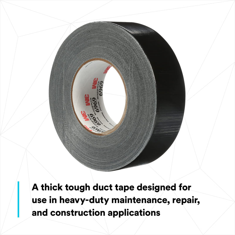 3M Extra Heavy Duty Duct Tape 6969, Black, 48 mm x 54.8 m, 1 Roll