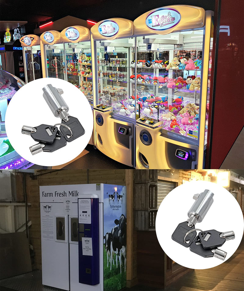 2 Set Vending Machine Lock and Key (Keyed Alike), High Security Tubular Keyway Soda Machine Locks