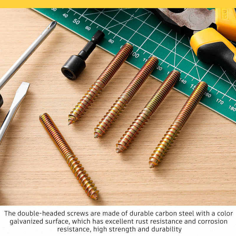 Hicarer 20 Pack 5/16-18 x 3 Inch Hanger Bolts Double Headed Bolts with Hanger Bolt Driver Self Tapping Screw Threaded Rod Hanger Bolts for Furniture Screws Double Screw Bolt for Wood Furniture Joint 5/16-18 x 3 inches