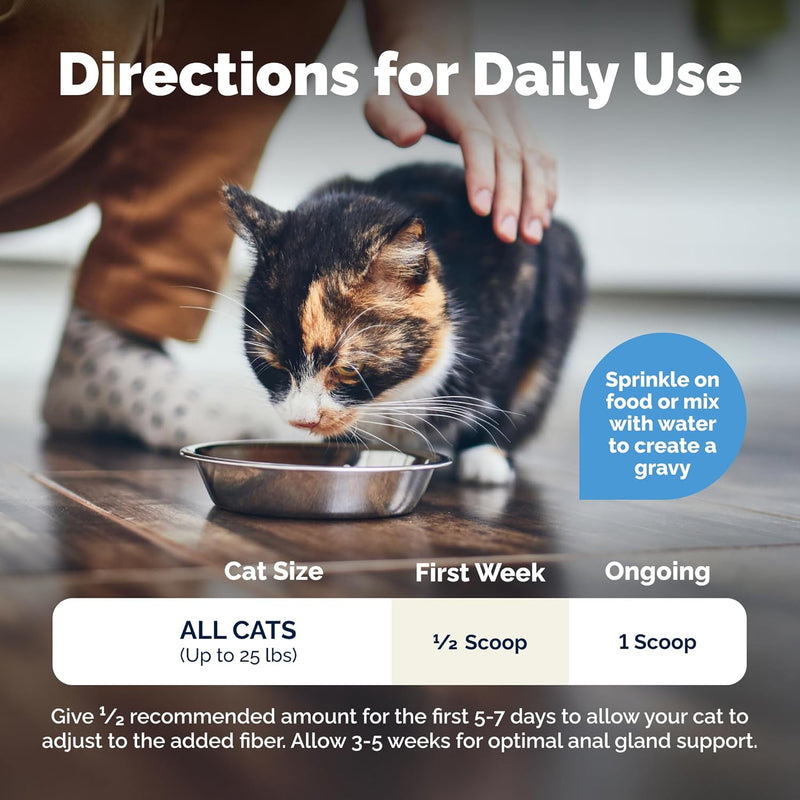 Glandex Feline Anal Gland Fiber Supplement Powder for Cats with Digestive Enzyme, Probiotics and Pumpkin, Vet Recommended for Healthy Bowels - Tuna Flavored 4.0 oz, Scoop Included - NewNest Australia