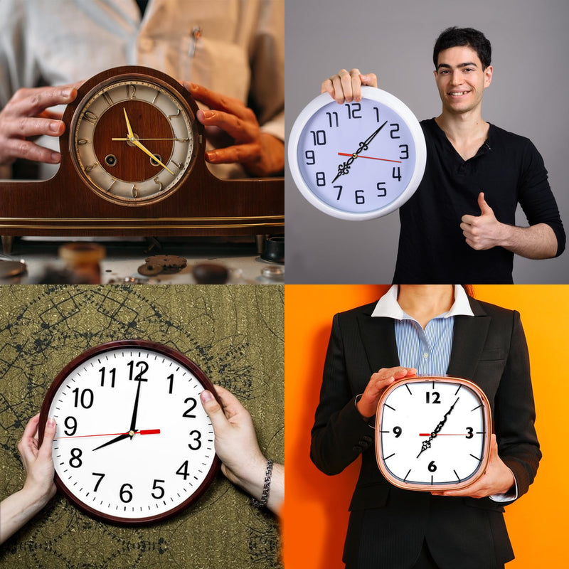 PARAOR 8 PCS High Torque Quartz Clock Movement Mechanism Replacement Clock Kit with 12 Different Pairs of Clock Hands for DIY Repair Clock Parts Shaft Lengths 12mm 15.5mm 21.5mm (01) 01 - NewNest Australia