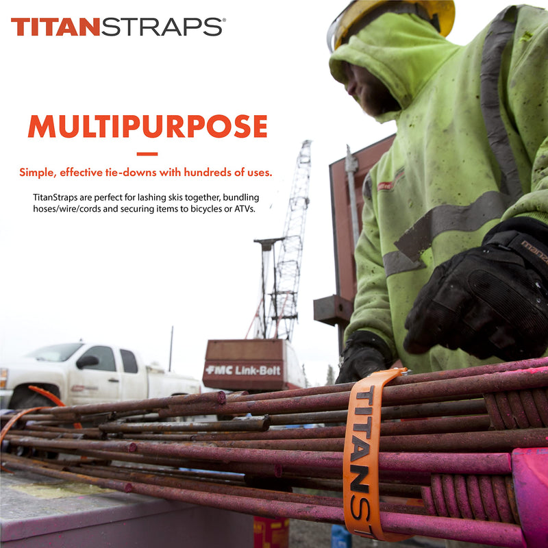 Titan Industrial Straps – Strong & Simple Tie-Downs for Construction (Welders, DIY Home) & 1st Responders – 3 Year Warranty, Batch Tested – 70 lb. Working Load, 25" Length, Black, 2-Pack 25" Length / 2-Pack