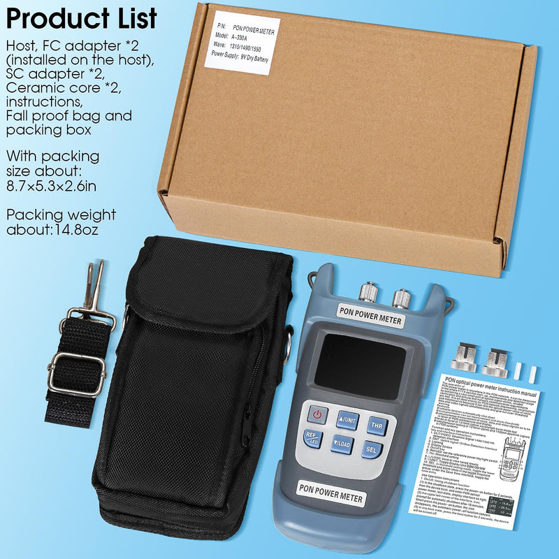Fiber Optic PON Optical Power Meter A-330A SCAPC FCAPC Interface PON Network Tester 1310nm 1490nm 1550nm Fiber Network Tester PON Optical Power Meter Testing Tool