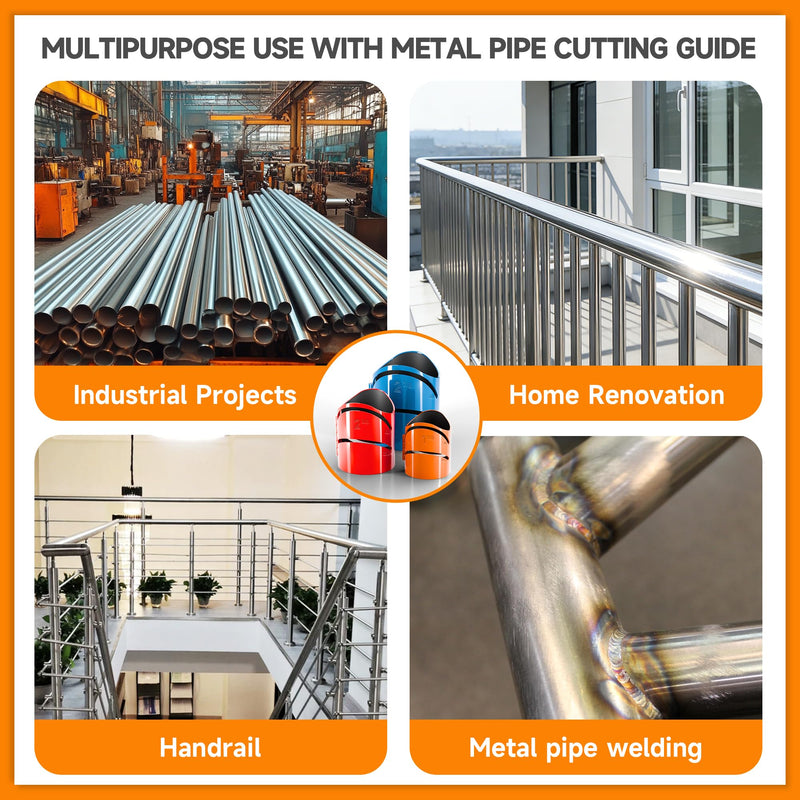 Metal Pipe Cutting Guide 3 Packs, Pipe Saddle Template, Pipe Marking Tool, Magnetic Pipe Notching/Coping Tool for Precision Cutting Angles at 22.5°, 45°, 90°(Multi-Size Pack 1-7/8", 2-3/8", 2-7/8") 3 Sizes