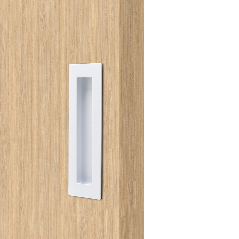 Dontay Sliding Pocket Door Flush Handles,Recessed Finger Pulls for Closet/Barn Doors, Stainless Steel Cabinet Hardware for Drawer Wardrobe(4 Pack,5.91 Inch,Snow White) 5.91''(150mm) Snow White 4