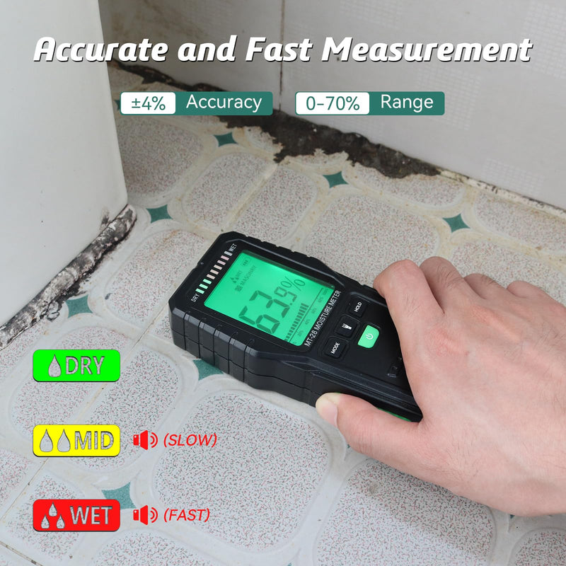 Pinless Moisture Meter,Wood Moisture Meters for Walls, Firewood Floor Humidity Detector Lumber Humidity Tester Paper Cerimic Ceiling Firewood Cardboard Humidity Building Material (MT28) MT28