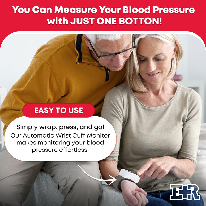 Ever Ready First Aid Fully Automatic Blood Pressure Wrist Cuff Watch Wearable Monitor for Home Use - Pink- Batteries Included