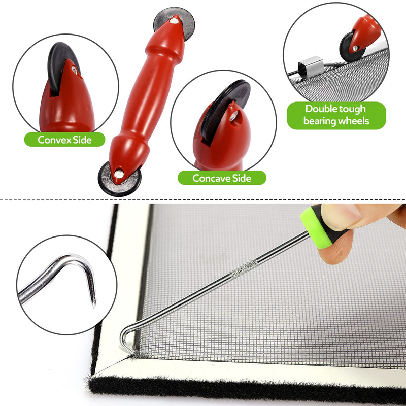 FLYZZZ Screen Repair Kit with 100ft Screen Spline and Screen Roller Tool and Screen Spline Remove Hook