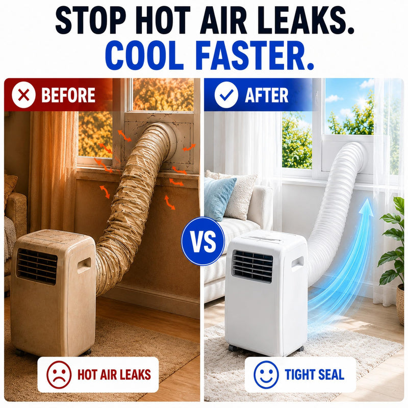 Portable AC Hose 5.9 Inch CounterClockwise, 59" Portable Air Conditioner Exhaust Hose Replacement with Steel Wire, Flexible AC Vent Hose for Delonghi LG Haier Whynter Portable AC Unit 59 Inches
