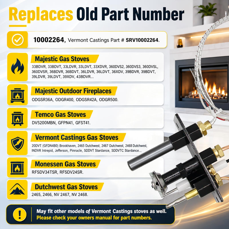 10002264 Pilot Assembly NG/LPG 3 Way Fireplace Replacement