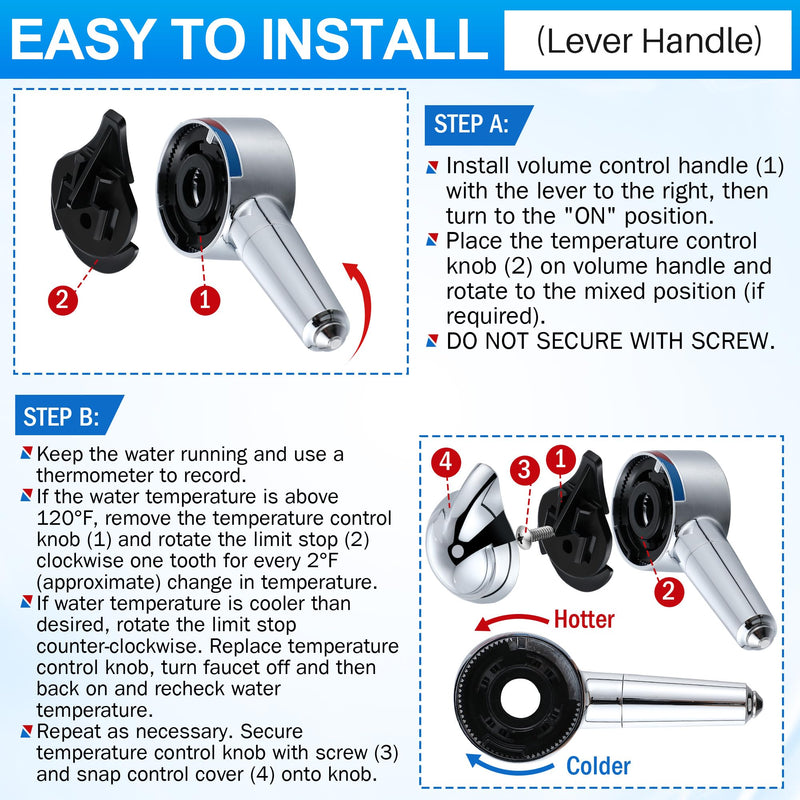 Handle & Cartridge Kit Compatible with Delta 1700/17 Monitor (1700 Series) 1700 Series