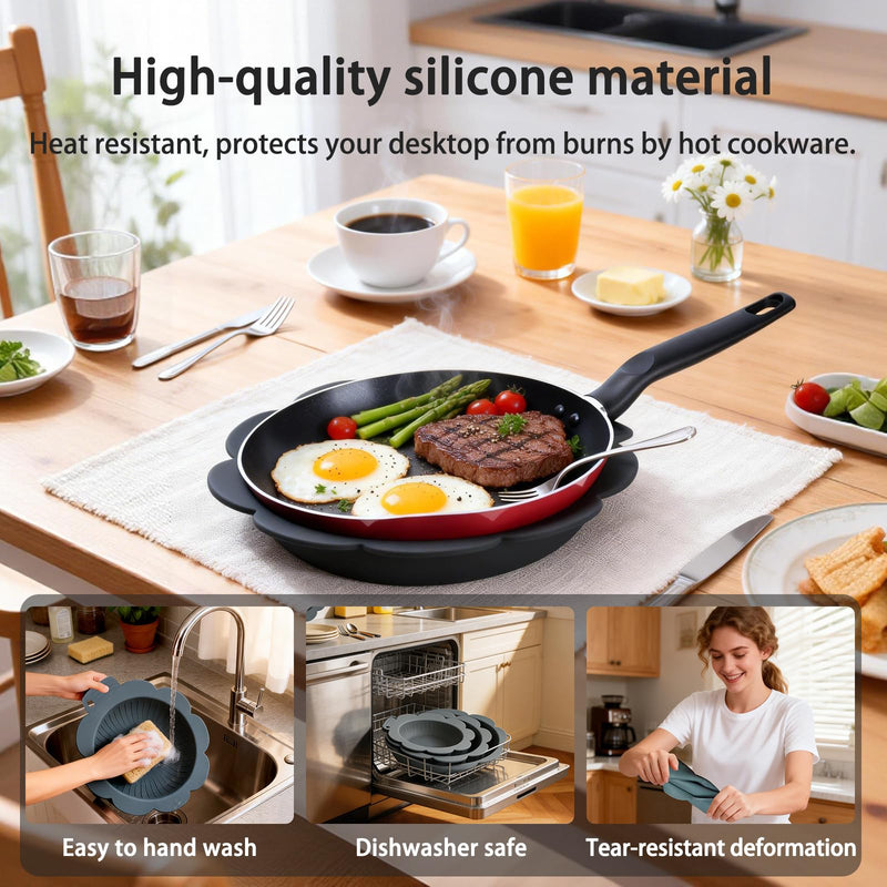 Pan Protectors&Separators for Stacking Silicone,Pan and Pot Protectors | (Include 8",10",12") 3pcs Thicker,Pan Scratch Protector Nonstick Frying Pans &More Reusable,Dishwasher Safe