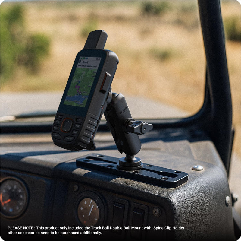 TUSITA Track Ball Double Ball Mount with Spine Clip Holder Compatible with Garmin Handheld GPS