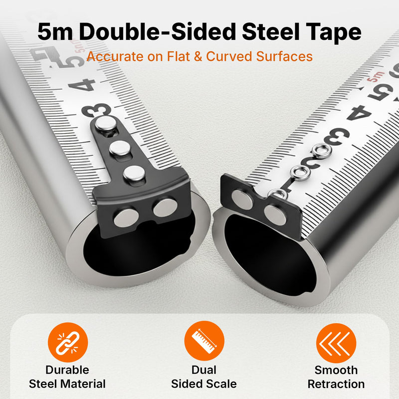 2 in 1 Digital Tape Measure - 196ft/60m Rechargeable Laser Tape Measure, 16ft/5m Physcial Measure | Distance, Area, Volume, Pythagorean Measurement I Data Storage (2 in 1 Tape Measure) 2 in 1 Digital Tape Measure