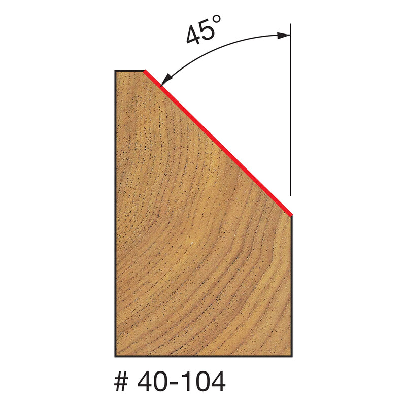 Freud 40-104: 1-11/32" (Dia.) Chamfer Bit 45 Degree Chamfer Bit with 1/4-Inch Shank