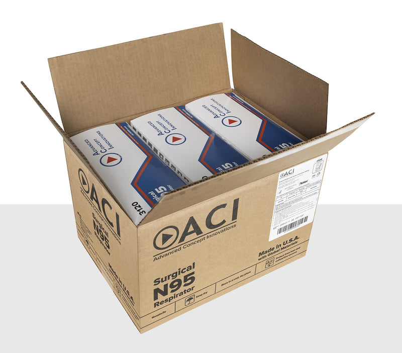ACI N95 Respirator Box of 50 NIOSH Approved - Made in USA Pack of 50