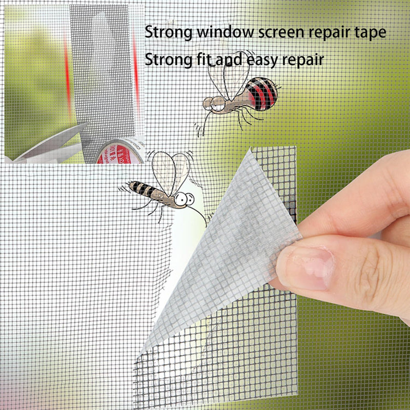 2024 New Strong Adhesive Screen Repair Tape, Screen Repair Kit Window Screen Repair Tape, Fiberglass Screen Tape Mesh Repair Suitable (5cm x 200cm) for mesh Doors and Windows Gray Grey