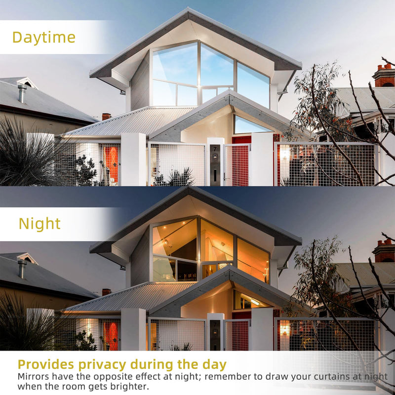 WPCTEV Window Privacy Film One Way Daytime Mirror Tint Treatments UV Heat Control Vinyl Stickers Sun Block Glass Paper Door Covering Reflective (Red Silver, 17.5 Inch x 16.4 Feet) Red Silver