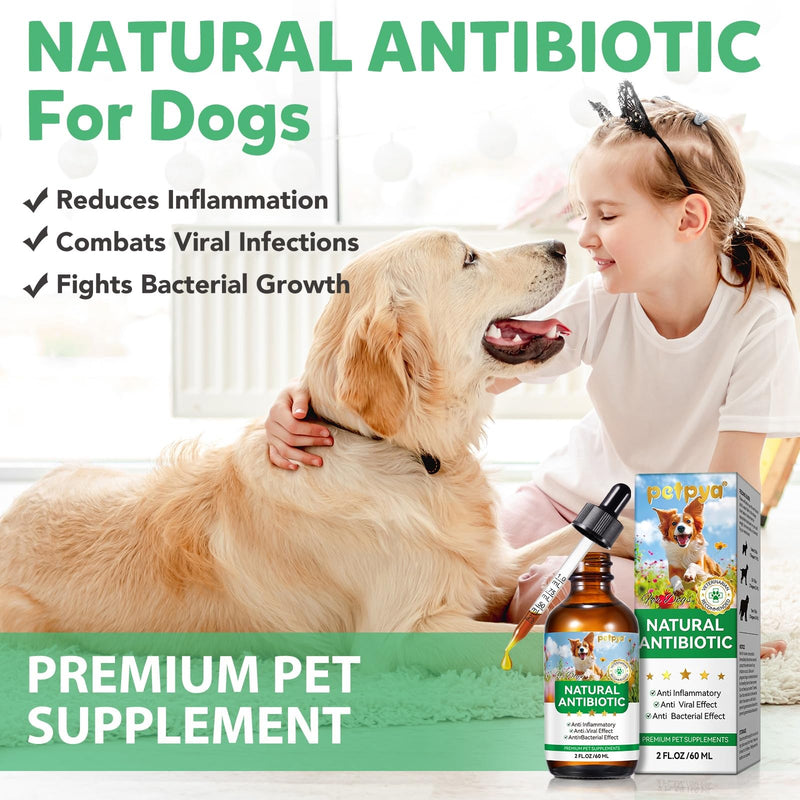 Antibiotics for Dogs, Natural Antibiotics for Dogs, Dog Antibiotics for Infection Supports Immune & Dogs Allergy Relief, Dog Multivitamin UTI Drops Natural Supplement for All Ages & Breeds 1PCS