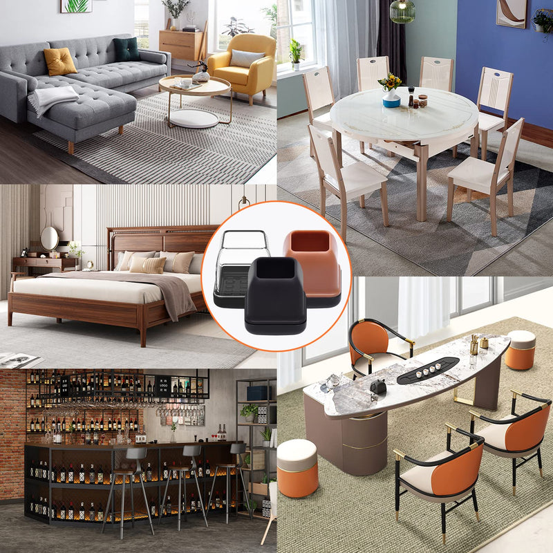 Chair Sliders for Carpeted Floors,16Pcs Chair Glides Square Furniture Sliders Carpet,Teflon Table Leg Protectors Sliders for Carpet,Make Furniture Glides Move Easy(Fit 1.1-1.4", Clear) Square-clear 1.1 - 1.4"