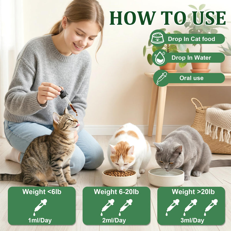 Cat Constipation Relief, Cat Laxative Constipation Relief Supplement with Natural Probiotics, Nurture Gut and Stool Softener, Promotes Digestive Health, 2 Fl Oz