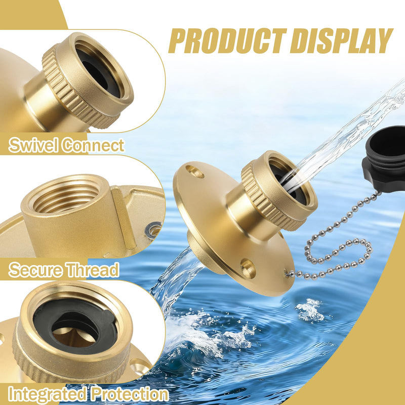 513110-1 Fresh Water Inlet, for Sea Dog 1/2" FIPT x 3/4" FGHT Swivel Hose Adapter for Boat & RV Freshwater System Connection