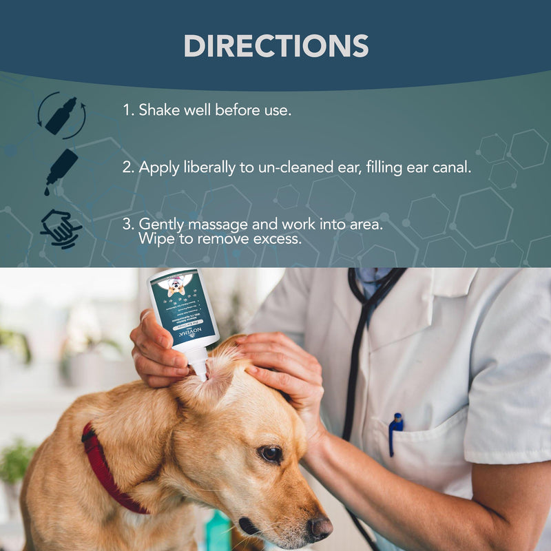 NOVEHA Pet Ear Drops with 1% Hydrocortisone | Ear Cleaner for Dogs & Cats for Earwax buildup, No-Sting Formula, Calms Itch & Reduces Painful Ear Infections 60mL (60ml (Pack of 1)) 60ml (Pack of 1) - PawsPlanet Australia