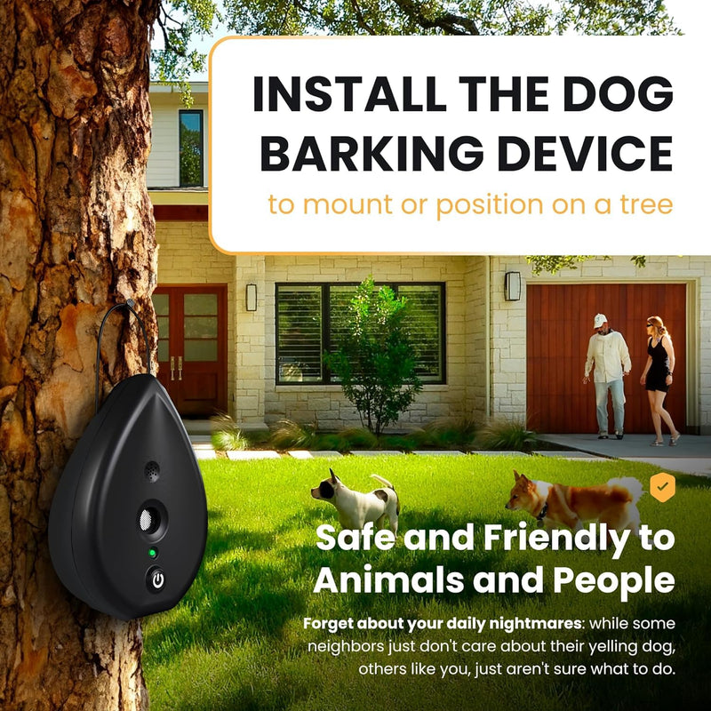 STÙNICK 2026 Anti Bark Device and 75 Feet Neighbor Dog Silencer - 3 Level Bark Box Anti Bark Device, Bark Stop Devices Ultrasonic Dog Bark Control, Outdoor Bark Deterrent