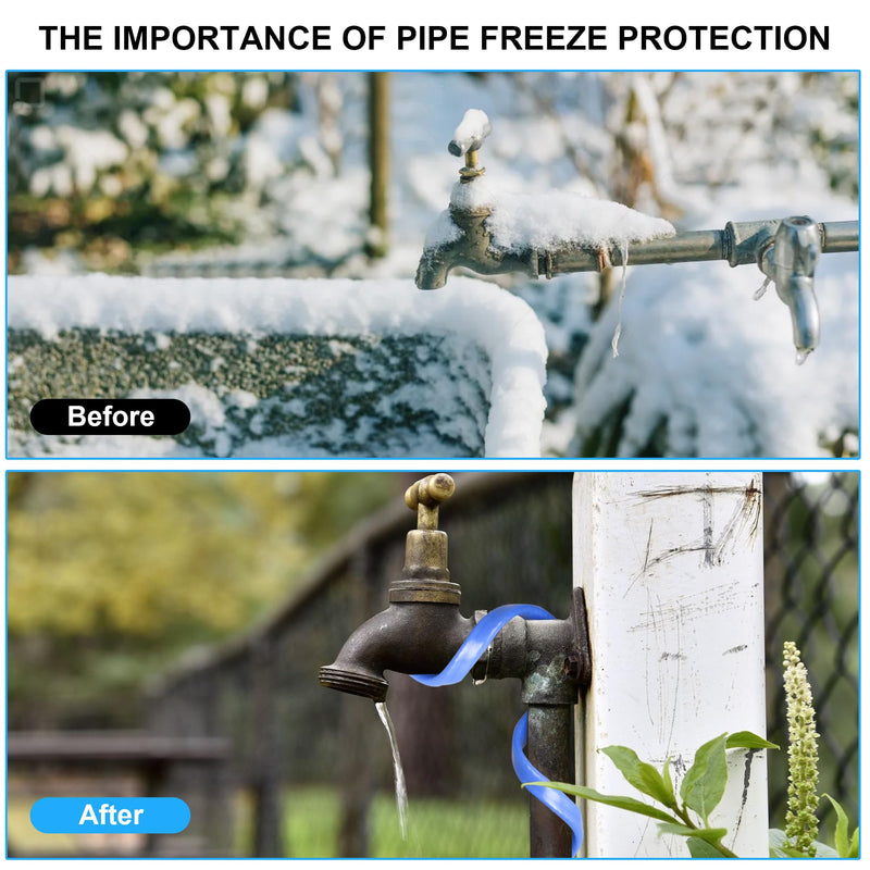 Self-Regulating Deicing Heating Cable for Pipe Frost Protection, Ci-Fotto Pipe Heat Tape with Built-in Thermostat to Protect Water Pipes, Metal/Plastic House Pipes, Gutters, Troughs (9FT, 7 W/ft) DBR9FT