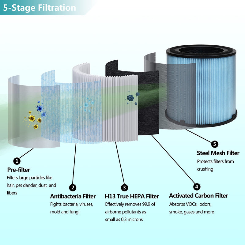 AP1001 Replacement Filter Compatible with AIRTOK AP1001 Air Purifier