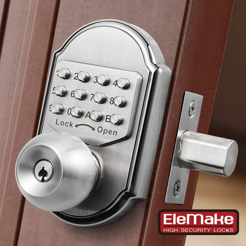 Keyless Entry Keypad Deadbolt Door Lock 304 Stainless Steel 100% Mechanical - No Risk of Low Powe Keypad Door Lock