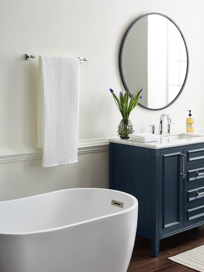 Amerock BH36063C26 | Clear/Chrome Towel Bar | 18 inch (457 mm) Center-to-Center Towel Rack | Glacio | Bathroom Towel Holder | Bathroom Hardware | Bath Accessories