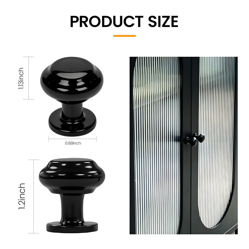 10 Pack Matte Black Cabinet Knobs, Single Hole Round Drawer Knobs, Zinc Alloy Modern Hardware for Kitchen Cabinets, Bathroom Vanity, Dresser, Closet Drawers