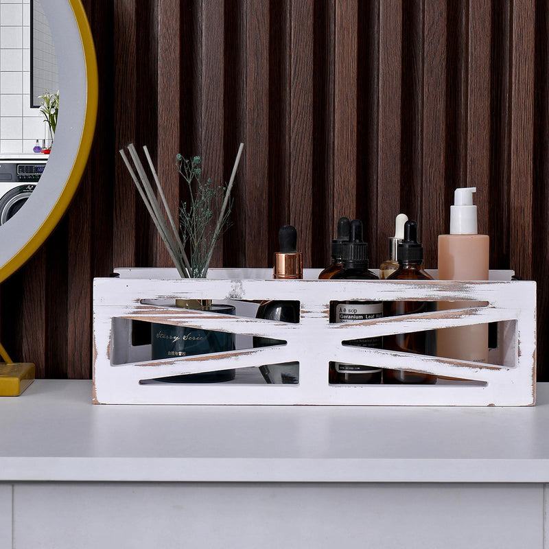 Wooden Toilet Paper Holder Bathroom Decor Box-Toilet Tank Paper Basket with Handles for Bathroom Organizing