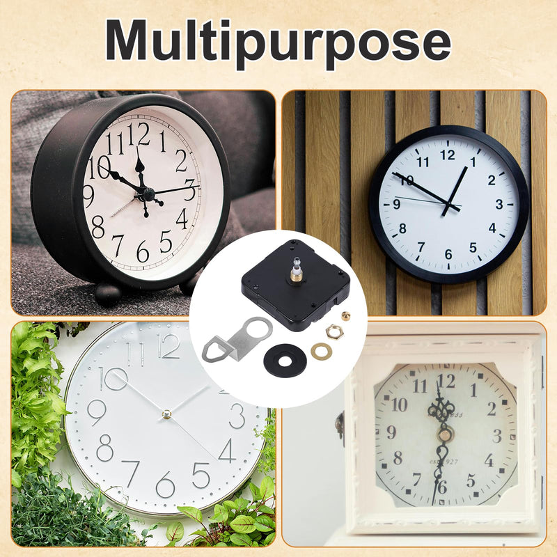 Quartz Clock 12888 Movement Replacement, Black Wall Clock Mechanism Replacement Clock Motor Battery Operated Wall Clock Repair Parts Kit for Wall Clock Without Second Hand & DIY