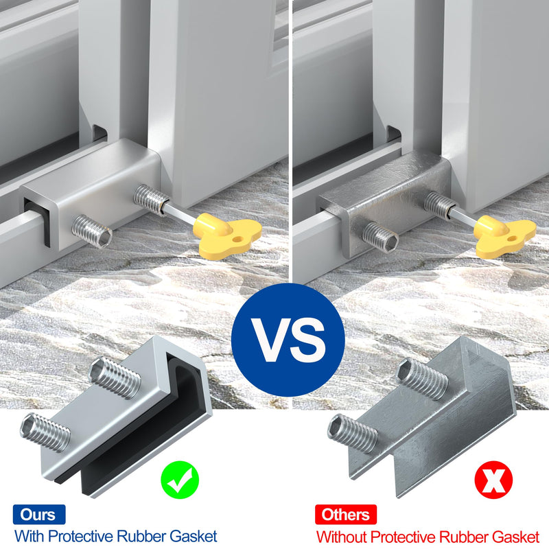 RELIANCER 8 Sets Sliding Window Locks,Aluminum Security Door Window Stoppers,Adjustable Security Window Locks for Horizontal & Vertical Windows Doors,Child Proof Slider Window Locks for Home Safety