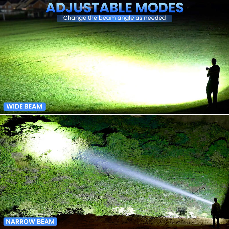Rechargeable LED Flashlights High Lumens, 99,000 Lumens Super Bright Flashlight, Adjustable Handheld Flashlight with 5 Modes, Brightest Waterproof Flash Light for Home Camping(2 Packs) 2