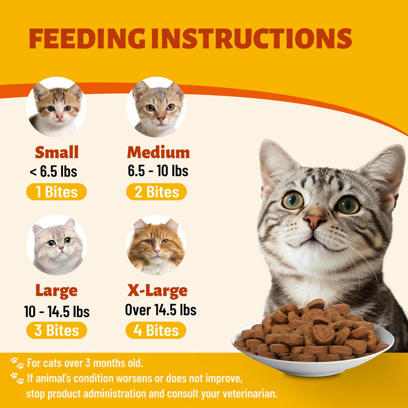 330 Bites Calming Chews for Cats – with Chamomile, L-Tryptophan, Melatonin – Natural Calming Cat Treats for Stress Relief, Fireworks, Cat Travel, Vet Visits Safe for All Cats 7.76 oz