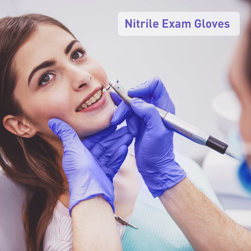 PEIPU Nitrile Gloves,Medical Exam Gloves,Disposable Cleaning Gloves,Powder Free, Latex Free,Non-Sterile Protective Gloves 100 Medium (Pack of 100)