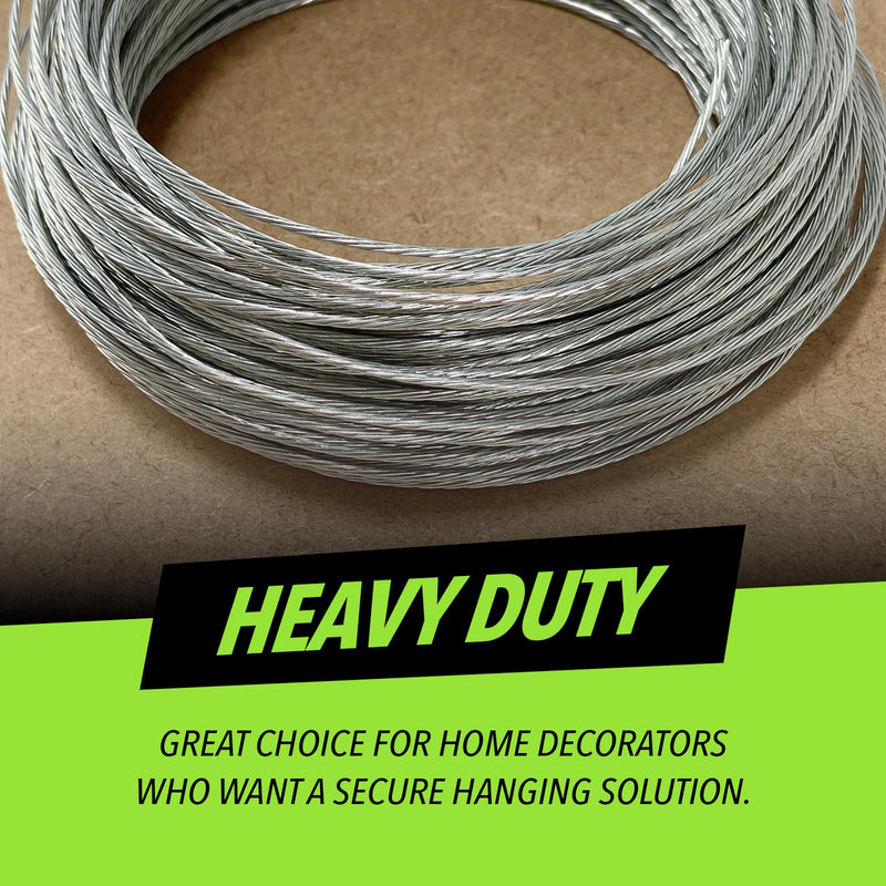 Picture Hanging Wire #5 50lbs 100-Feet, Flexible Steel Wire 16 Gauge for Hang Up Frame/Painting and Mirror