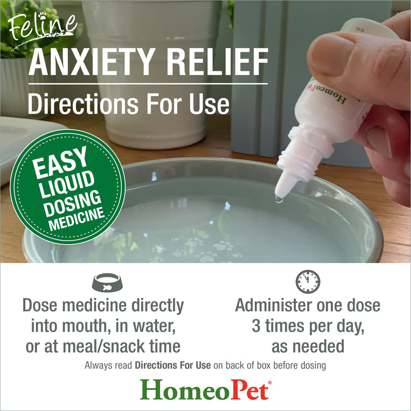 HomeoPet Feline Anxiety Relief, Stress and Anxiety Support for Cats, 15 Milliliters - PawsPlanet Australia