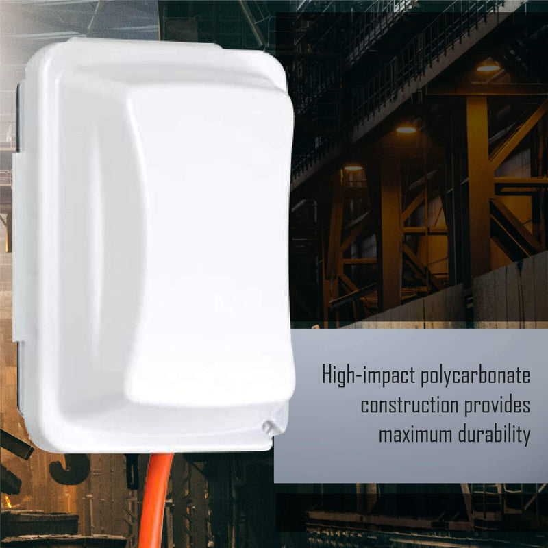 TayMac MM410W Single-Gang Horizontal/Vertical Mount Weatherproof In-Use Cover, 16 in 1, 2.75 in, White 1 Gang Standard