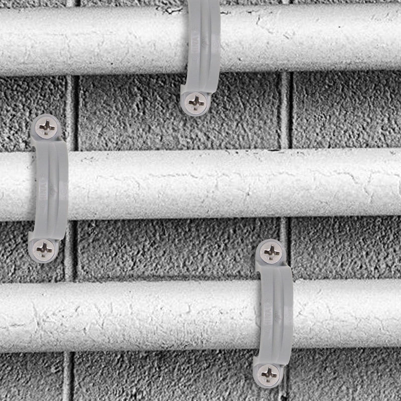 2 Inch PVC Pipe Strap, 2-Holes Conduit Pipe Clamps Plastic Pipe Supports (10 Pcs) 10 2 inch