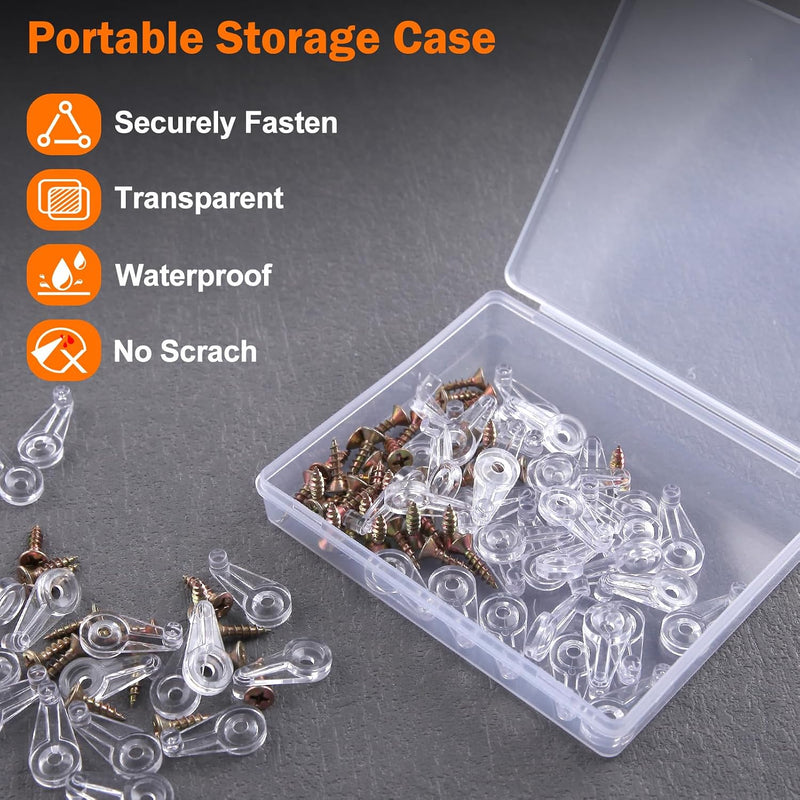 120 Pcs Glass Window Retainer Clips Kit, Transparent Mirror Fixing Clips Glass Door Holder Cabinet Panel Bracket with Screws for Fixing Glass 120