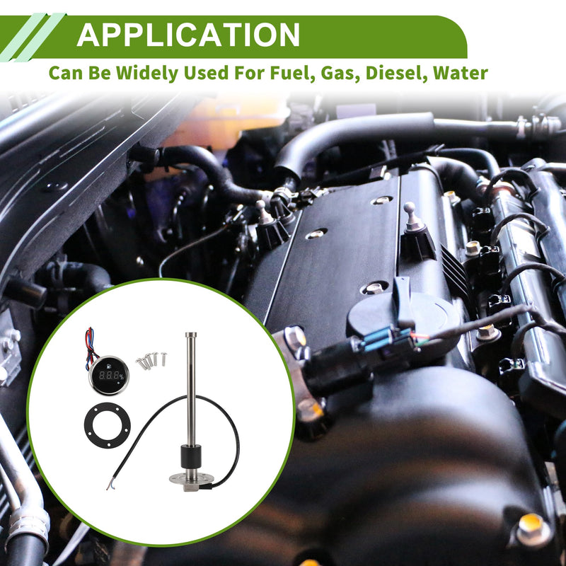 225mm Length Fuel Sending Unit and Gauge Kit Boat Fuel Sending Unit Marine Fuel Sender Unit Metal 1 Set 240-33 Ohm 8.86"