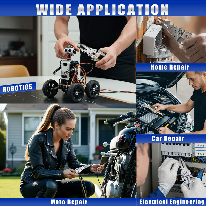 Wire Stripper Tool, Multi-function Wire Strippers Electrical, 9-in-1 Wire Cutter Wire Crimper, Adjustable AWG 6-16 Wire Stripping Tool, Wire Crimping Tool, Comfortable Grip and Refined Craftsmanship