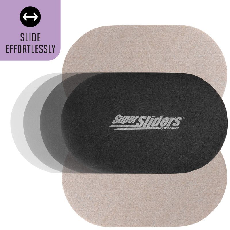 Super Sliders 3 1/2" x 6" Oval Reusable Furniture Sliders for Hard Surfaces - Effortless Moving and Surface Protection, Beige (4 Pack) 3-1/2 x 6 Inch Oval For Hardwood Movers