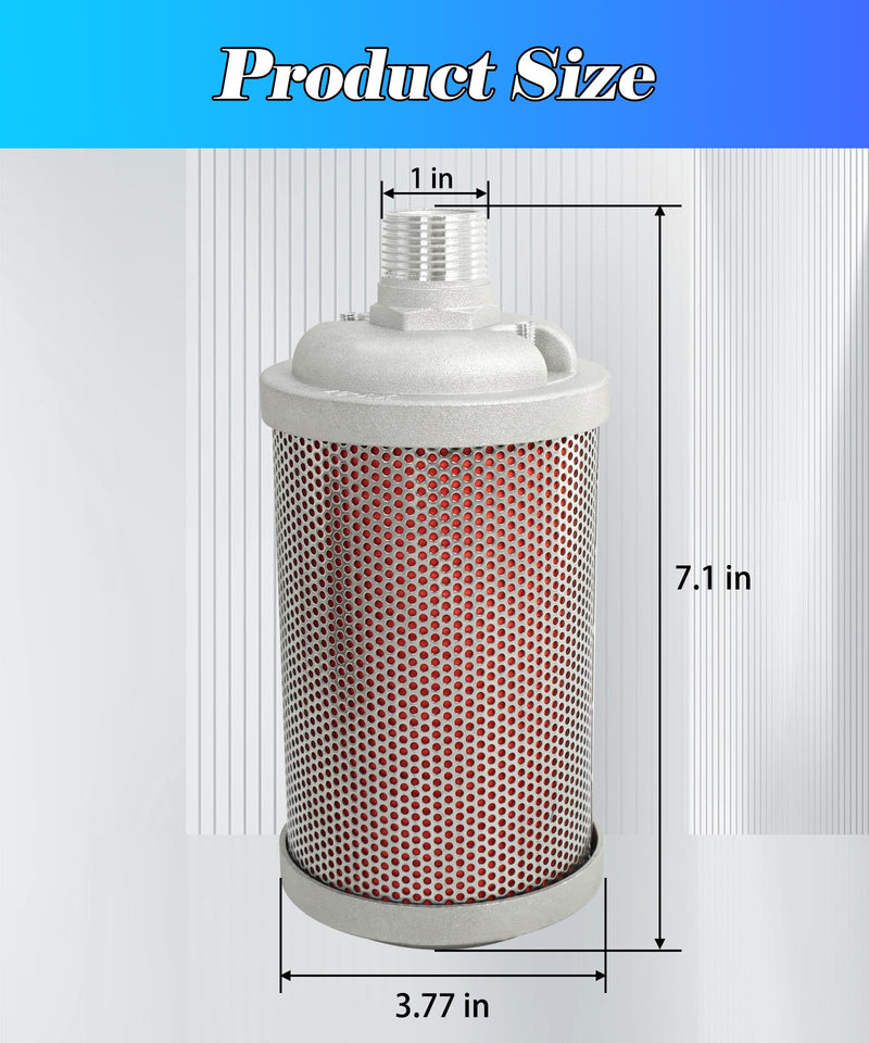M07 Air Compressor Muffler 3/4" NPT Male | Fits for Compressor Dryer Compressed Air Equipment and Systems, Single Chamber 145 PSI M07 3/4" NPT Male