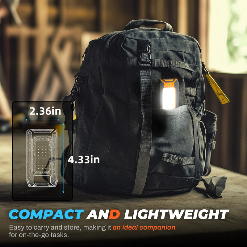 2pack LED Rechargeable Magnetic Work Light 40W 1500Lumens, Hanging Hook 3 Lighting Modes, Job Site Lighting for Car Repairing, Camping, Working, and Hurricane
